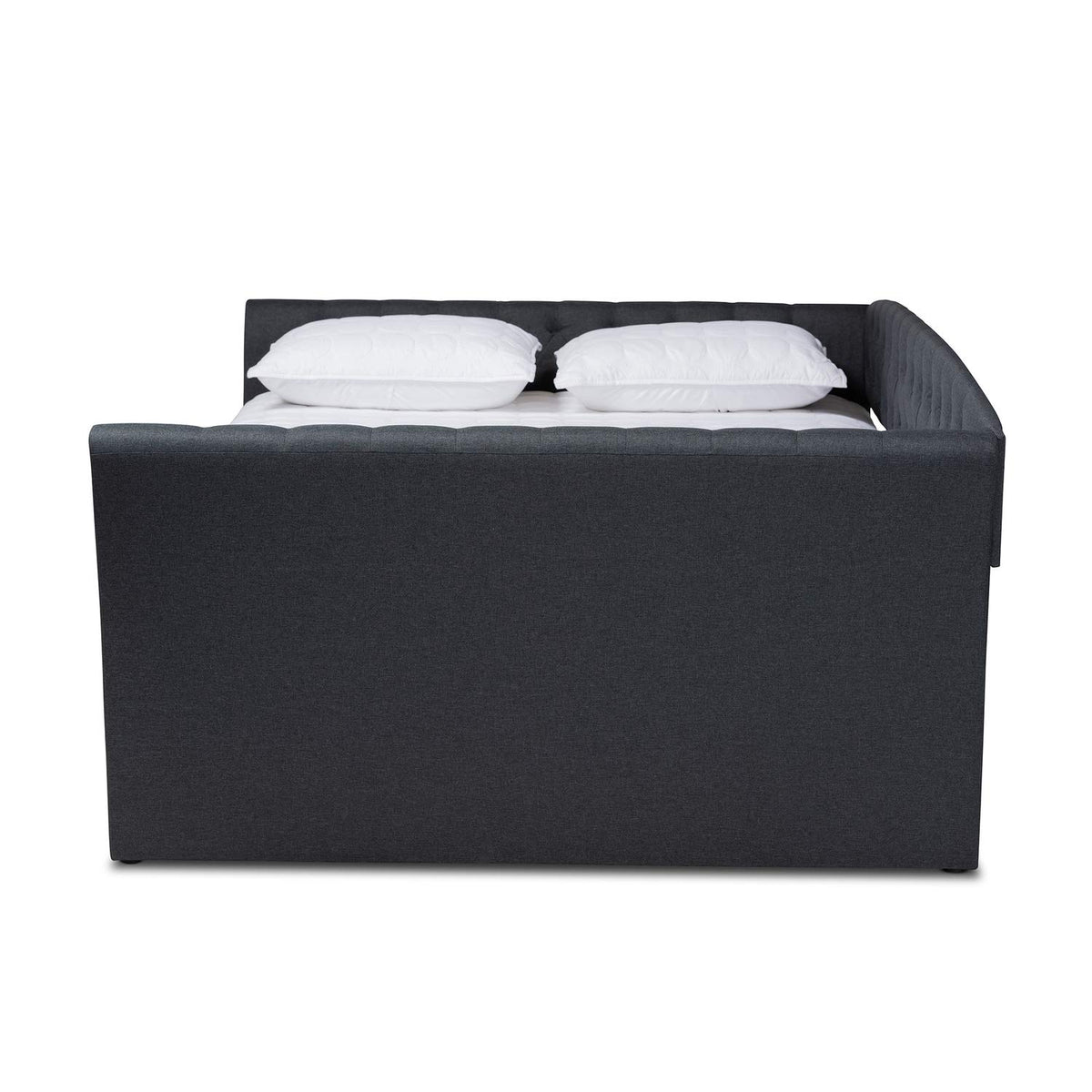 Baxton Studio Delora Modern and Contemporary Dark Grey Fabric Upholstered Queen Size Daybed