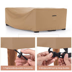Mrrihand Heavy Duty Patio Furniture Covers, Outdoor Furniture Covers Waterproof Sectional Sofa Set , Patio Table And Chair Set Cover 138'L×86'W×28'H,Brown