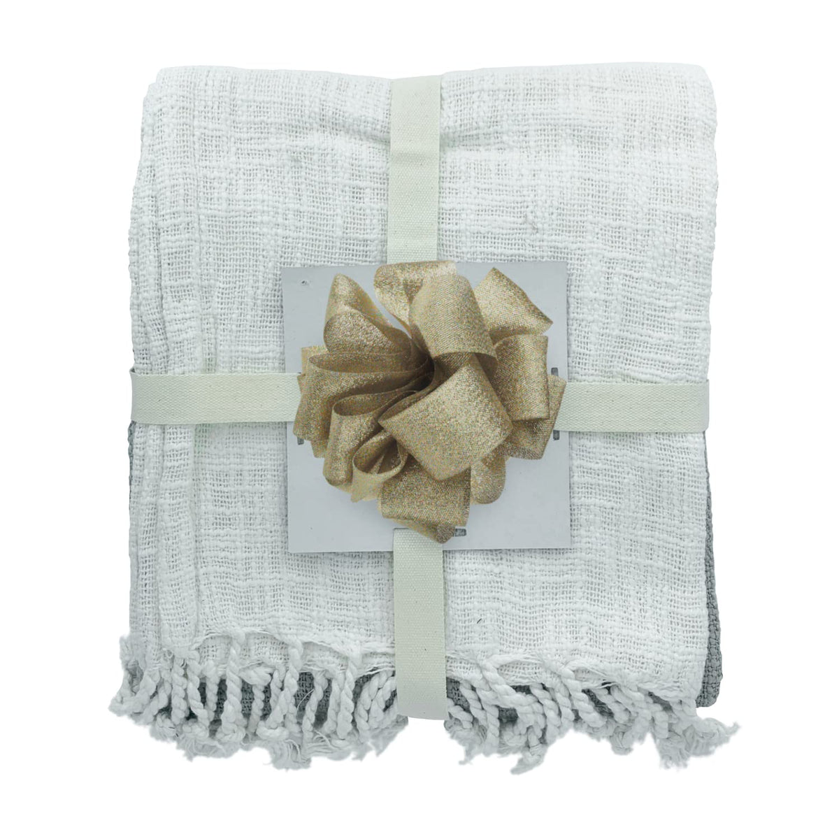 LR Home Soft Shibori Slab Throw Blanket, 50 x 60, Gray/White