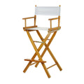 Casual Home 30 Directors Chair Honey Oak Frame-with White Canvas, Bar Height