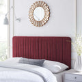Modway Milenna Channel Tufted Performance Velvet Twin Headboard In Maroon