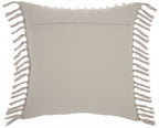 HomeRoots Grey Cotton Tassel Detailed Gray Throw Pillow