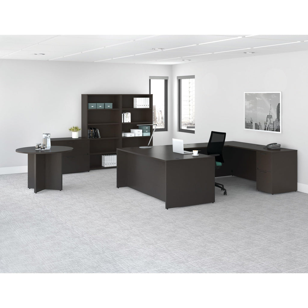 Lorell Prominence 2.0 Espresso Laminate Bridge, 48" X 24" X 29"