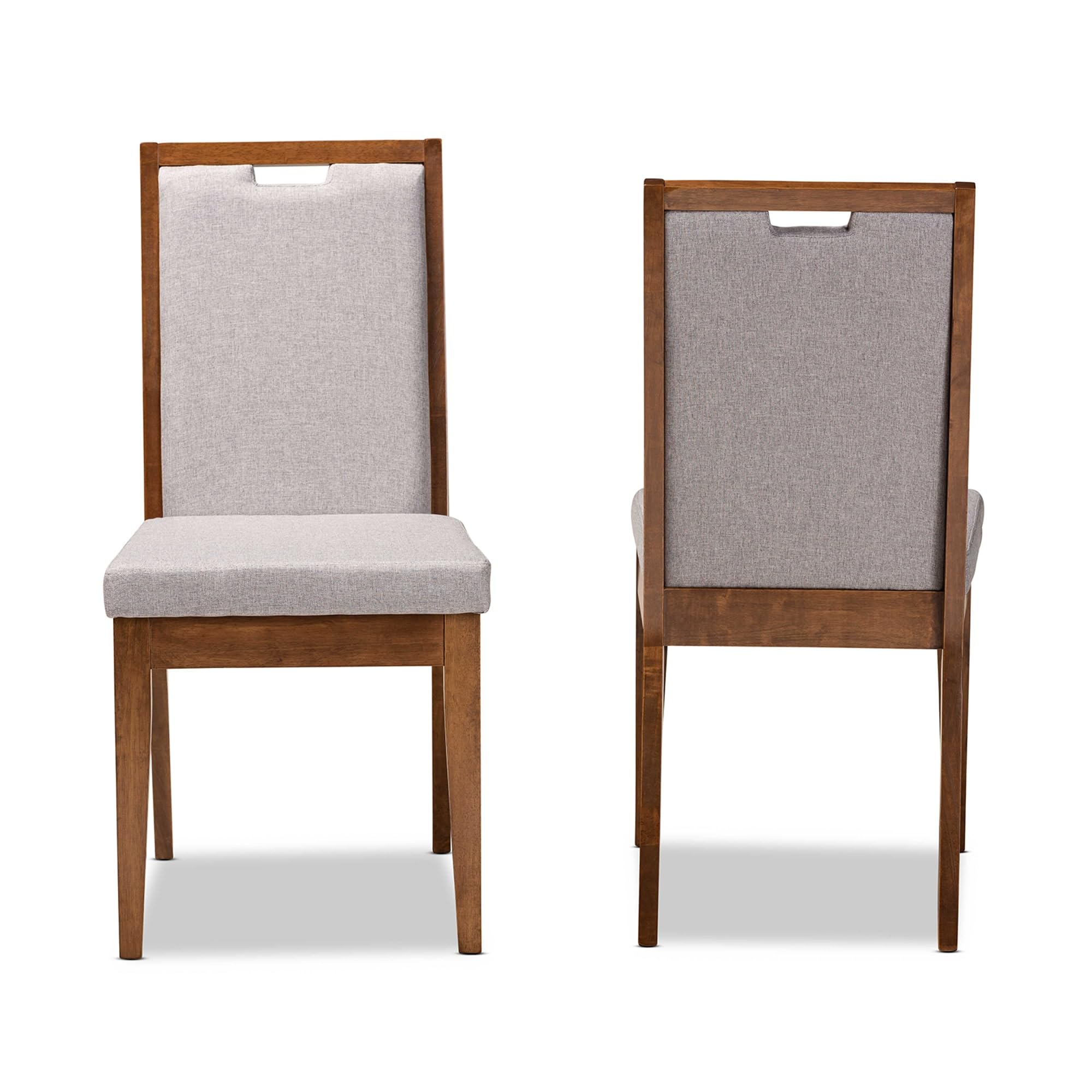 Baxton Studio Octavia Grey and Brown Finished Wood 2-Piece Dining Chair Set