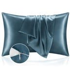 Bedelite Satin Pillowcase With Zipper, Bluesteel Pillow Cases Queen Size Set Of 2, Super Soft And Cooling Similar To Silk Pillow