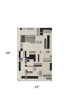 HomeRoots 514403 9 x 12 ft. Ivory & Taupe Wool Abstract Hand Tufted Handmade Rectangle Area Rug