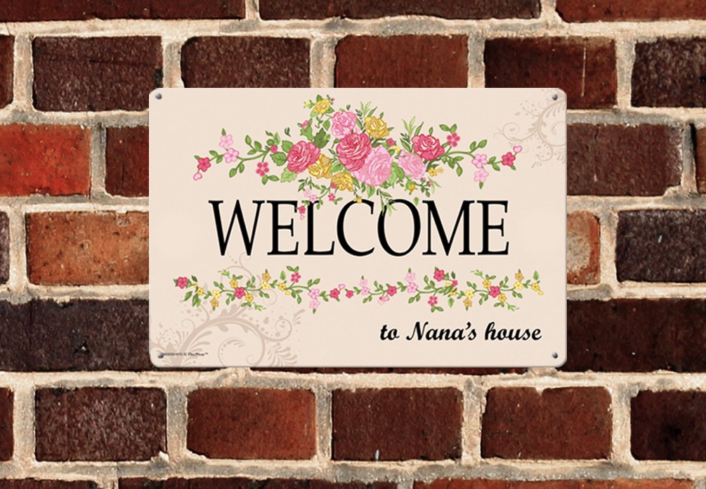 Nana Gifts Welcome To Nana'S House Metal Decorative Sign Home Decor Kitchen Sign Novelty Sign