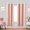 Blush Muted Pink Curtains 72 Inches Long for Kids Room Set 2 Panel Window Blackout Drape Insulated Thermal Darken Rose Gold Curt