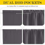 Nicetown Door Curtain For Door Window - Privacy Room Darkening Thermal Insulated French Door Curtain With Tie Back Elegant Home Decoration, Classroom Door Shade, 1 Panel, 25 X 64 Inch, Grey