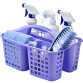 Haundry Plastic Shower Caddy Basket with 3 Compartments, Portable Divided Cleaning Supply Storage Organizer with Handle (Purple)