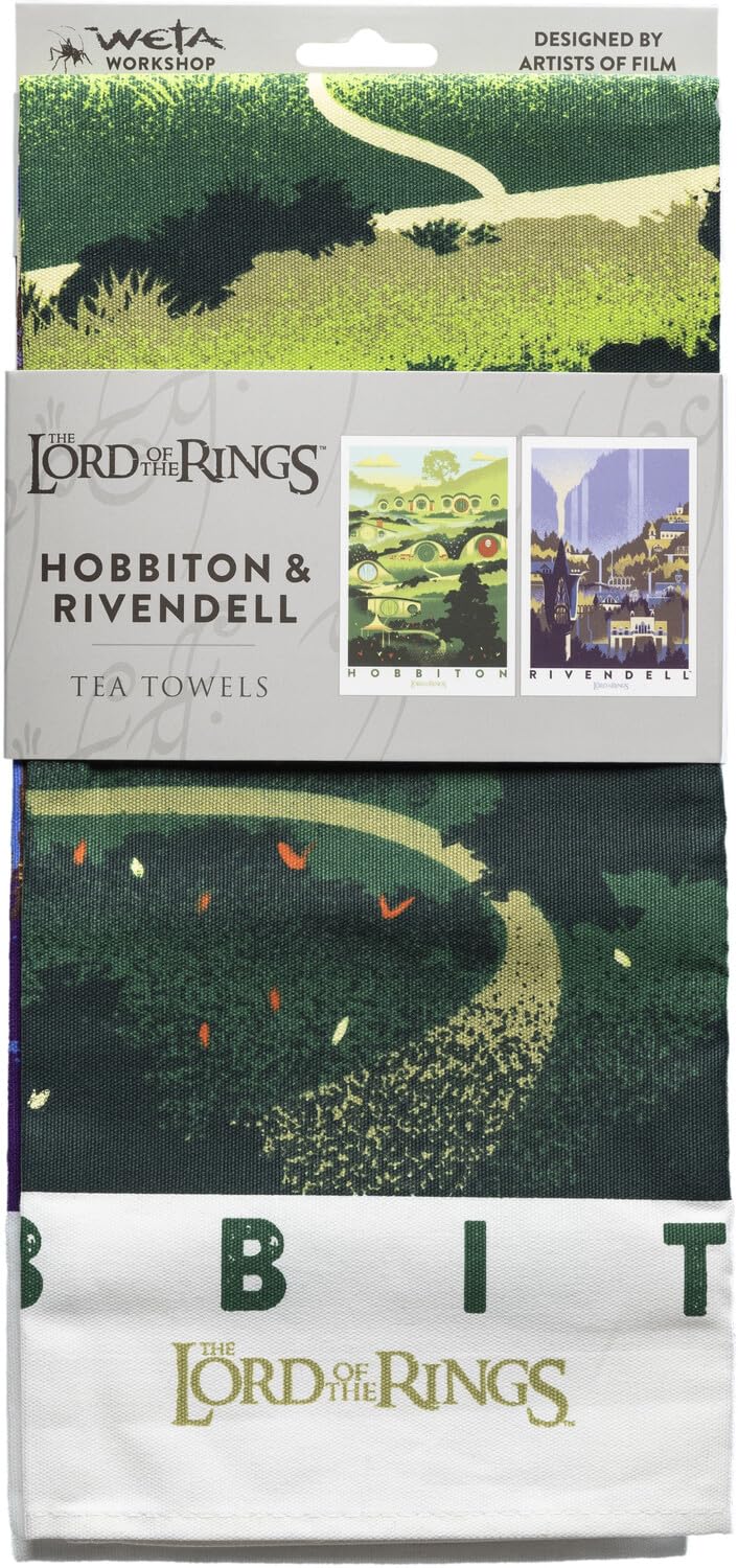Weta Workshop - Lord of The Rings - Rivendell & Hobbiton 2Pack (Tea Towel)