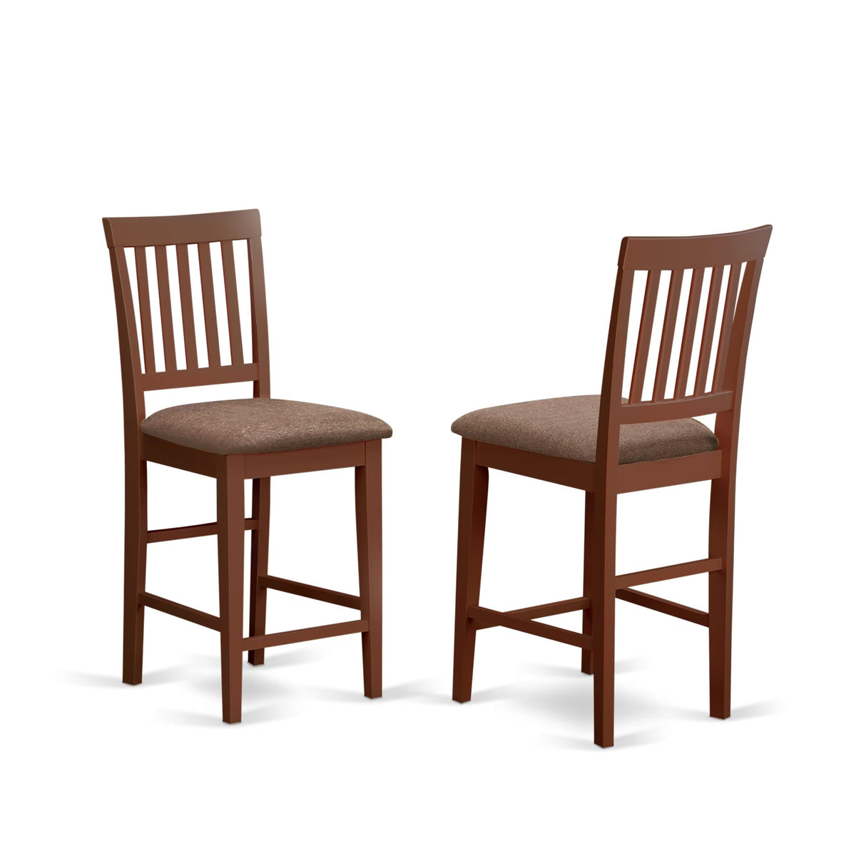 East West Furniture DUVN7H-MAH-C 7 Piece Kitchen Counter Set Consist of a Rectangle Dining Table and 6 Linen Fabric Dining Room Chairs, 36x60 Inch, Mahogany