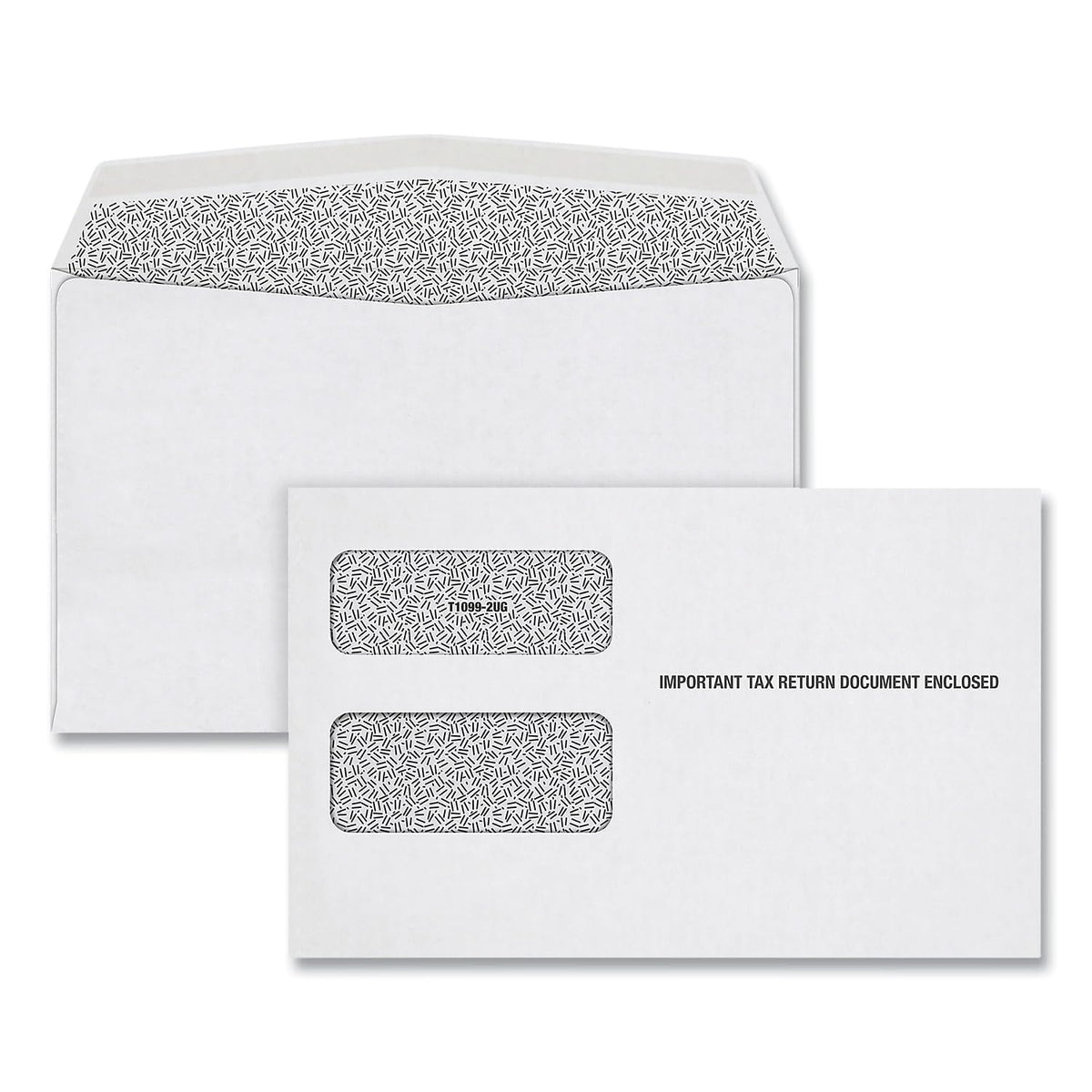 Tops 1099 Double Window Envelope, Commercial Flap, Gummed Closure, 5.63 X 9, White, 24/Pack