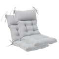 Qilloway Indoor/Outdoor High Back Chair Cushion,Spring/Summer Seasonal All Weather Replacement Cushions. (Silver/Grey)