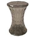 LeisureMod Diamond Shaped Modern Vanity Clio Stool/Side Table Indoor and Outdoor Use (Black)