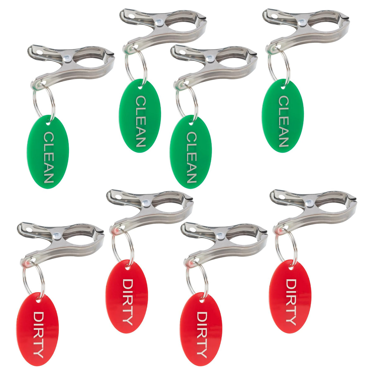 KINCHYGO 8 Pack Clean and Dirty Label Stainless Steel Clips
