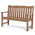 Outdoor Bench, 2-Person Poly Lumber Garden Bench, All-Weather Outside Bench With 800 Lbs Weight Capacity, Never Rot Or Fade, Looks Like Real Wood, Teak