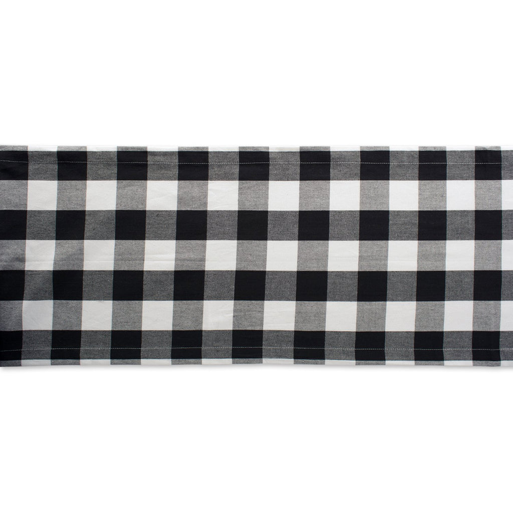 Dii Buffalo Check Collection, Classic Farmhouse Table Runner, 14X72, Black & White