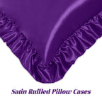 Homiest Ruffle Satin Pillowcase For Hair And Skin, Standard Size Satin Pillow Covers Silky Pillow Cases Set Of 2, Satin Ruffled