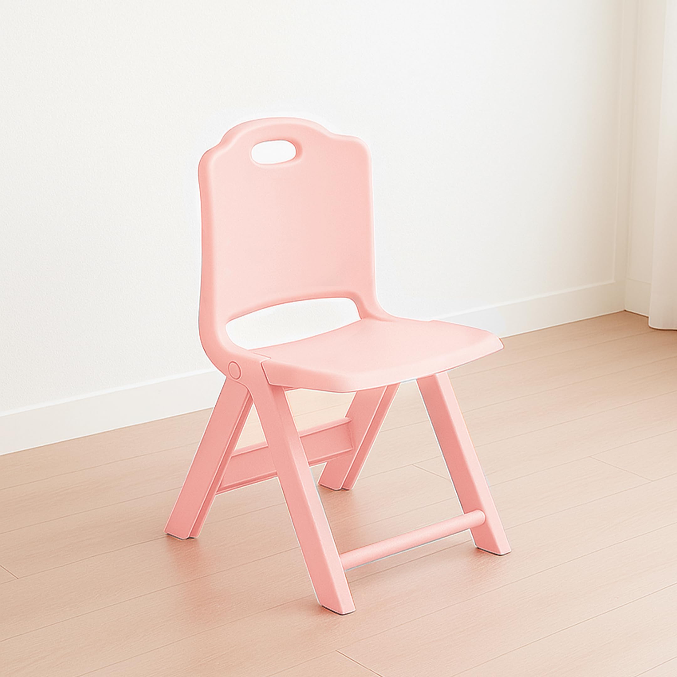 Happy Bear Foldable Kids | Foldable Study | SpaceSaving, Portable, And Supports Up To 30Kg |Folding Stool | Kids Study (Pink)