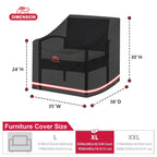 Turtle Life Patio Chair Cover, Heavy Duty Durable Waterproof Outdoor Lawn Armchair Deep Single Sofa Cover, Anti-Fading Cover For Chair, Black, 35' W X 38' D X 30' H