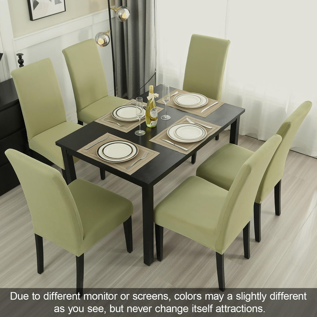 Jqinhome Sage Green Chair Covers For Dining Room Set Of 6, High Stretch Removable Washable Parsons Chair Slipcover For Home Party Hotel Wedding Ceremony (6Pcs,Sage Green)