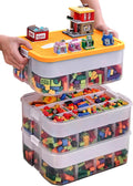 Kids Toy Organizer for Lego Stackable Storage Compartments Bins With Base Plates Lids 3 Tiers Clear Building Bricks Board Game P