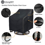 Lsongsky Outdoor Swivel Lounge Chair Cover 2 Pack,35 W X 37 D X 38.5 H Inches,100% Waterproof Heavy Duty Outdoor Chair Covers,Patio Furniture Cover For Swivel Patio Lounge Chair,Black