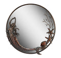 Zeckos SPI Aluminum Frame Mermaid Round Mirror Bathroom D  cor