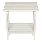 Shine Company Providence Rectangular Solid Wood Side Table, Outdoor Adirondack Patio Table, Eggshell White