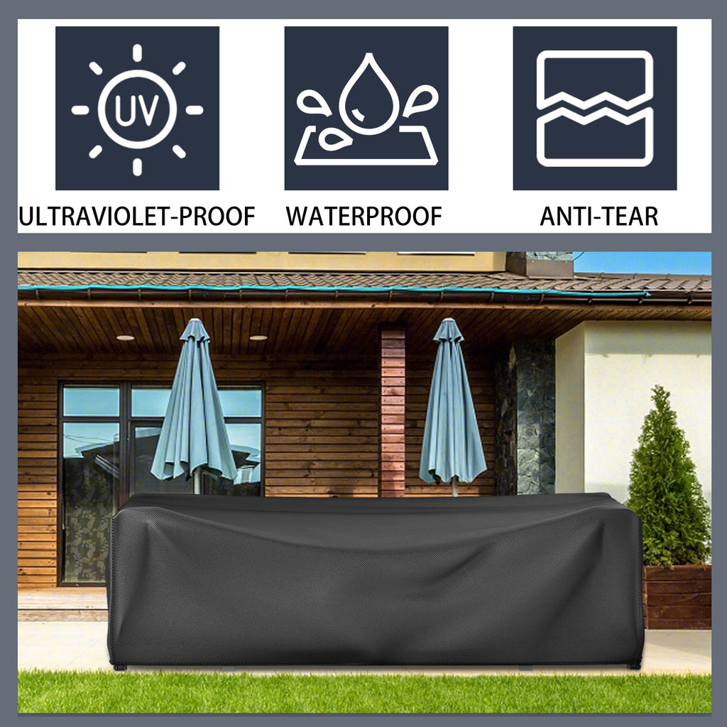 Patio Furniture Set Cover, Rectangular Waterproof Outdoor Table And Chair Set Cover,Furniture Cover For Sectional Sofa Set,Tear-Resistant Material Dust-Proof Couch Cover. (128''Lx83''Wx28''H)