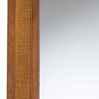 Baxton Studio Rowanne Mid-Century Modern Walnut Brown Rubberwood And Rattan Frame Wall Mirror