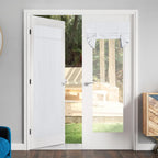 Nicetown French Door Curtains Blackout Sheer Door Curtains For Door Window Thermal Insulated Privacy Sidelight Curtains For Front Door Tie Up Shades, 36W X 72L, 1 Panel, White