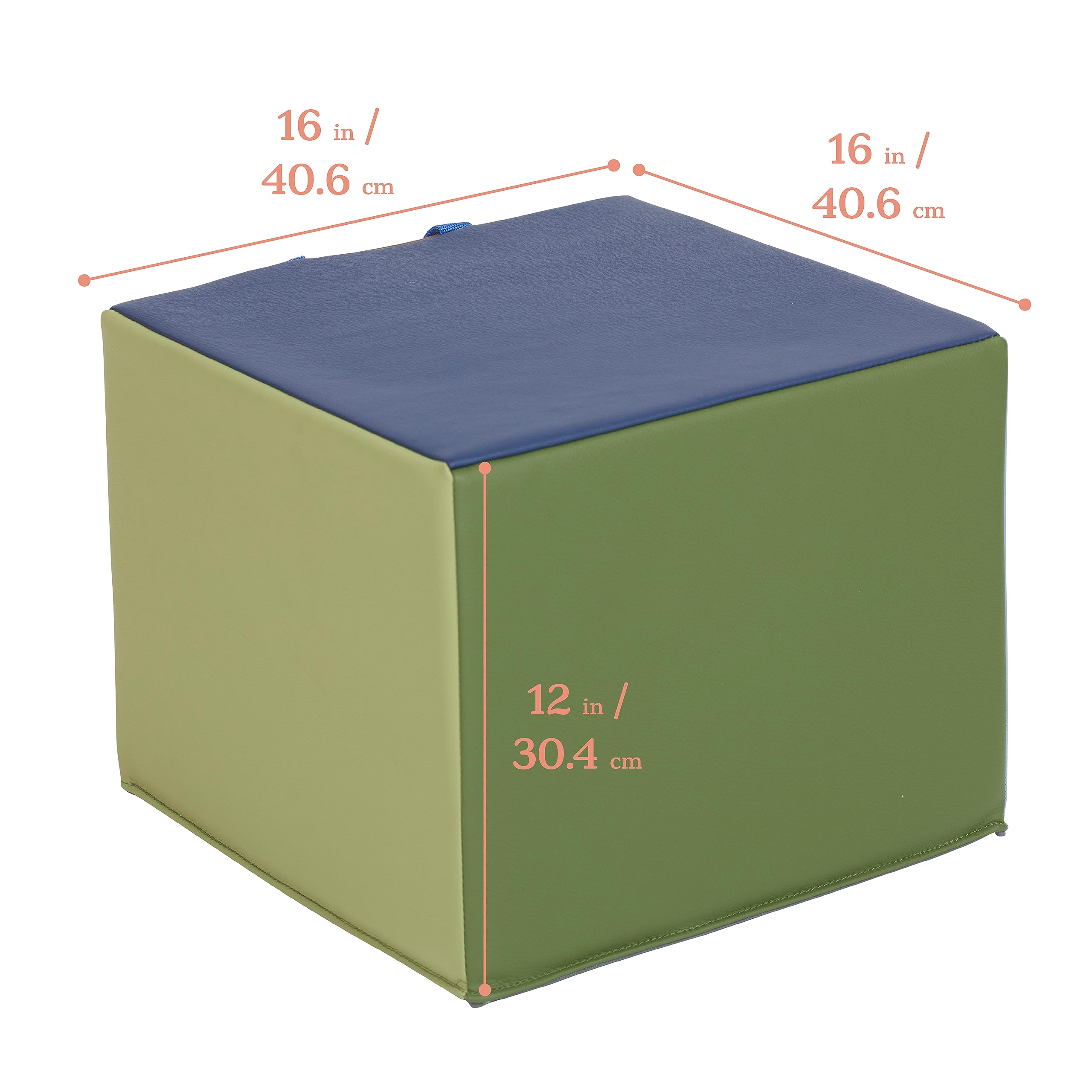 Ecr4Kids Softzone Adult Cozy Cube, Flexible Seating, Earthtone