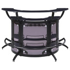 Coaster Home Furnishings Dallas 2-Shelf Curved Home Bar Smoke and Black Glass (Set of 3)