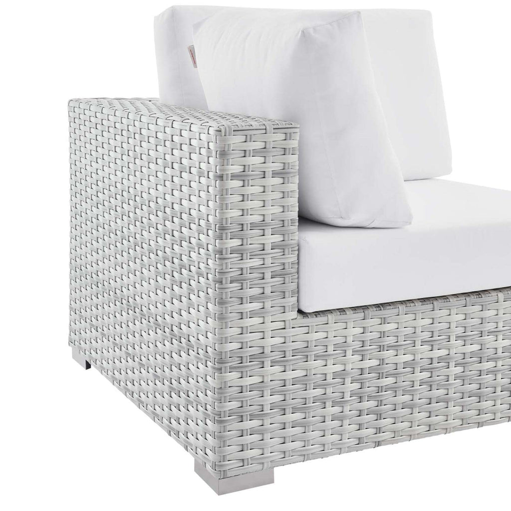 Modway Convene Outdoor Patio Corner Chair, Light Gray White