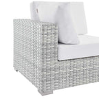 Modway Convene Outdoor Patio Corner Chair, Light Gray White