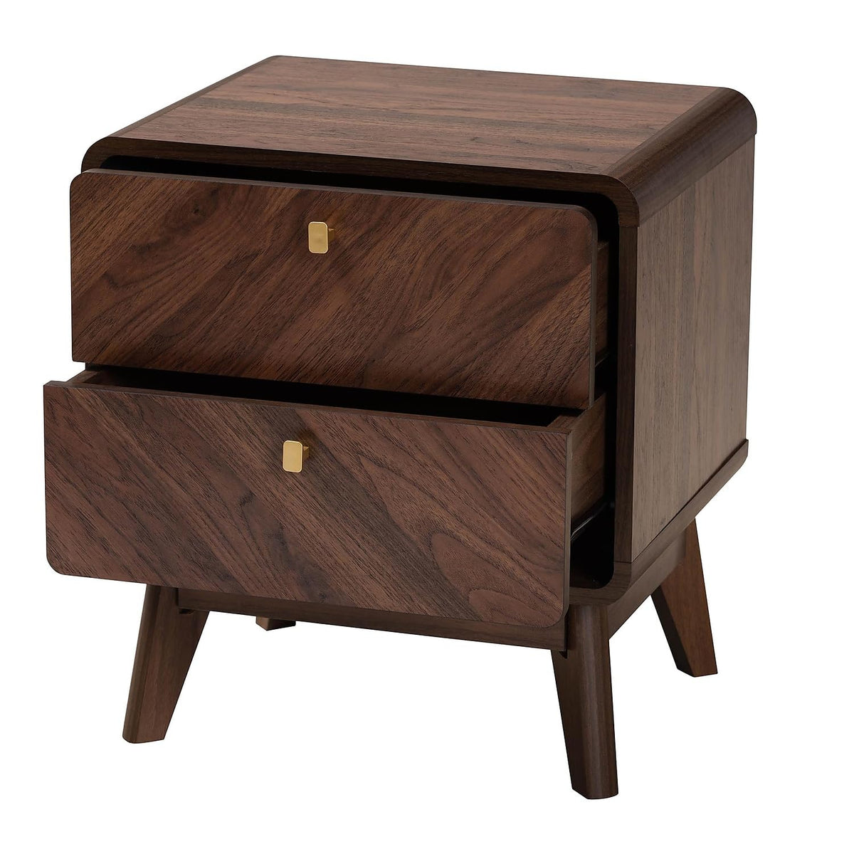 Baxton Studio Markell 18.9-inch W x 15.7-inch D Nightstand with 2 Drawers, Walnut Brown (233-13271-HIT)