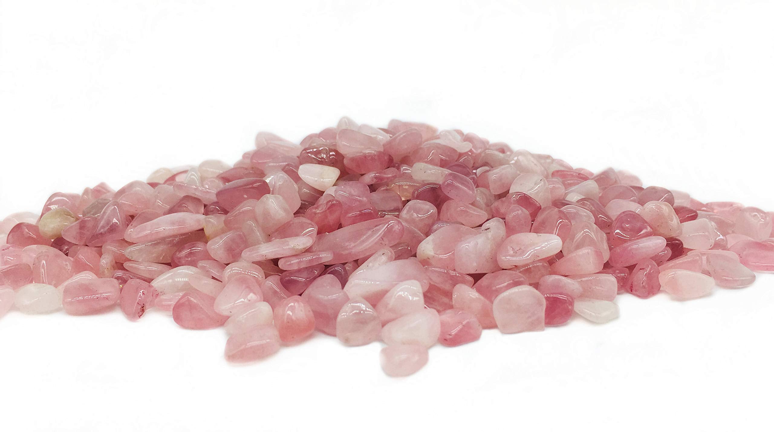 Zungtin Rose Quartz polished Chips Stone,Crushed Crystal Quartz Pieces,Irregular Shaped Stones,450g