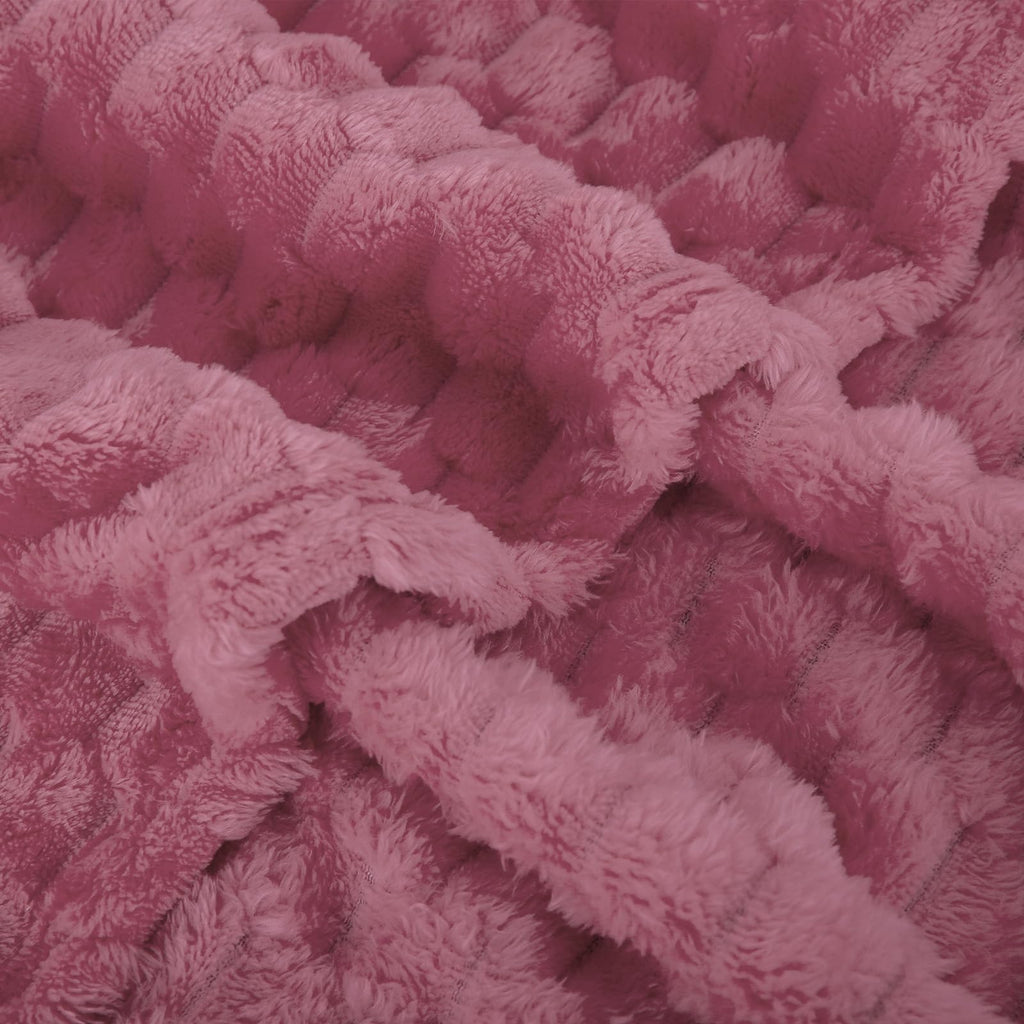 Dusty Pink Throw Blanket 50''  60'' Inches Gifts For Mom Fuzzy 3D Jacquard Decorative Flannel Fleece Super Soft Plush Cozy Blank