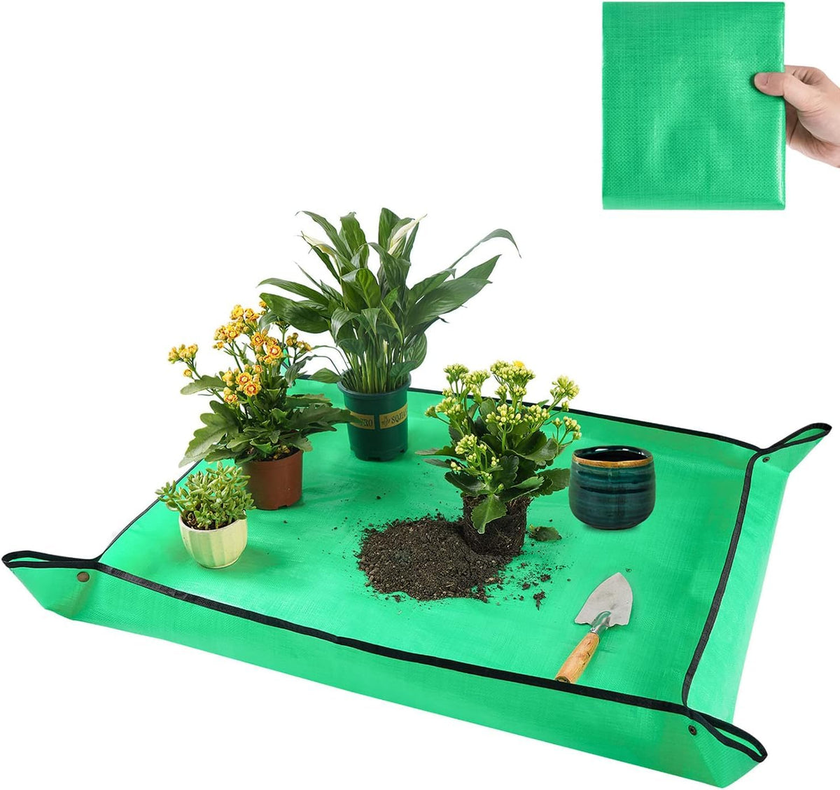 Dharvim Gardening Mat 75X100 Cm | Waterproof & Foldable For Soil Mixing Diy Indoor Succulent Plant Care For Watering Grassland B