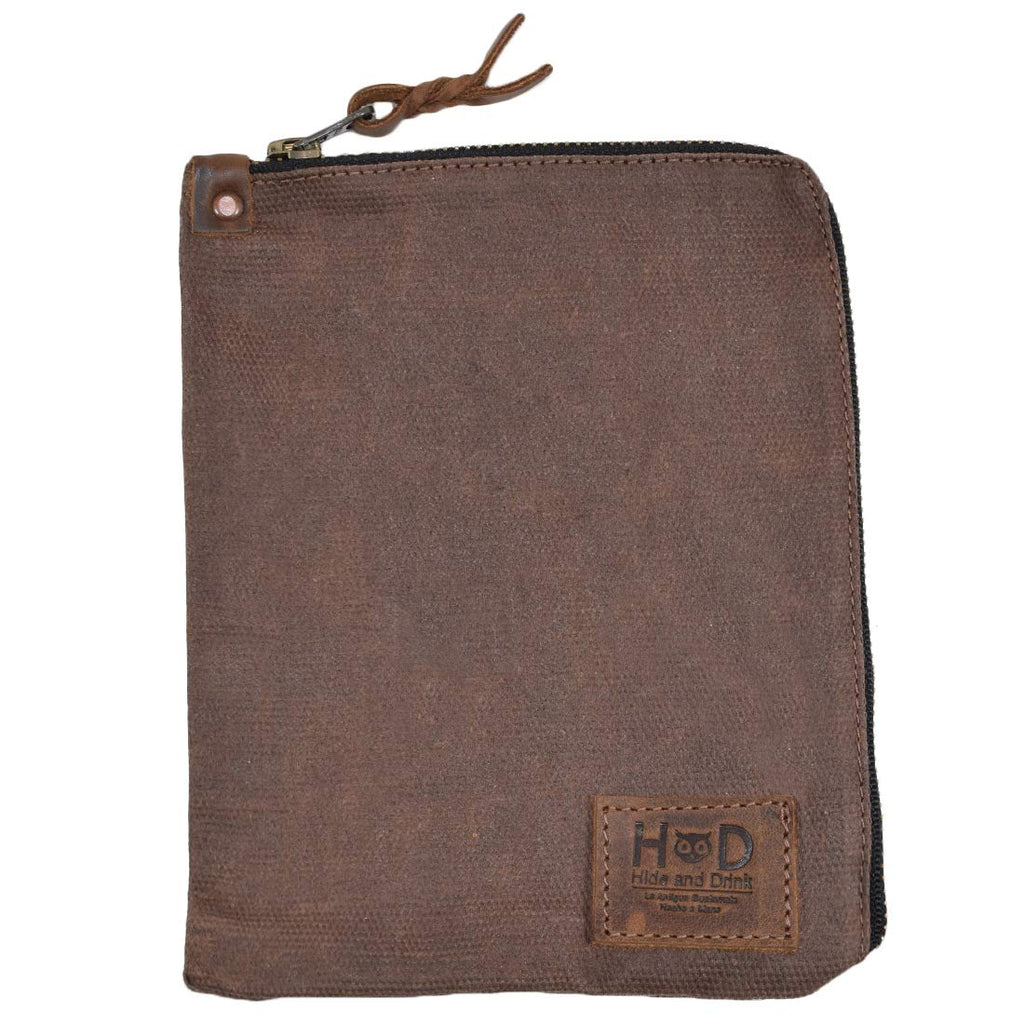 Hide & Drink, Scribbler Case For Notebook Handmade From Waxed Canvas (Honey Bourbon)