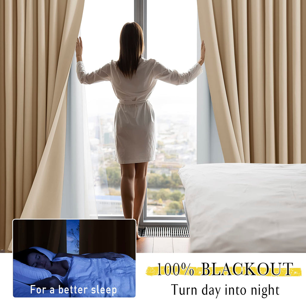 Nicetown White Curtain Liner Panels - Black Out Drapes Liners For 45 Inch Long Curtains, Thermal Insulated Curtains Liner For Wi