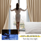 Nicetown White Curtain Liner Panels - Black Out Drapes Liners For 45 Inch Long Curtains, Thermal Insulated Curtains Liner For Wi