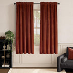 Lazzzy Orange Velvet Curtains Room Darkening Thermal Insulated Curtains 72 Inch Long Window Drapes For Bedroom Living Room Super Soft Luxury Rod Pocketwindow Treatment 2 Panels, Rust Red