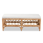 Baxton Studio Orchard Benches & Banquettes, White/Natural Brown, 48 x 18.13 x 18.25