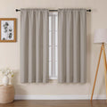 Lecloud Bessie Stone Curtains 63 Inch Length 2 Panels, Light Filtering Curtains for Bedroom, Faux Linen Textured Rod Pocket Curt