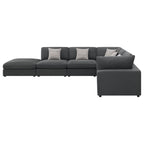 Coaster Serene 6-Piece Modern Fabric Upholstered Sectional in Gray