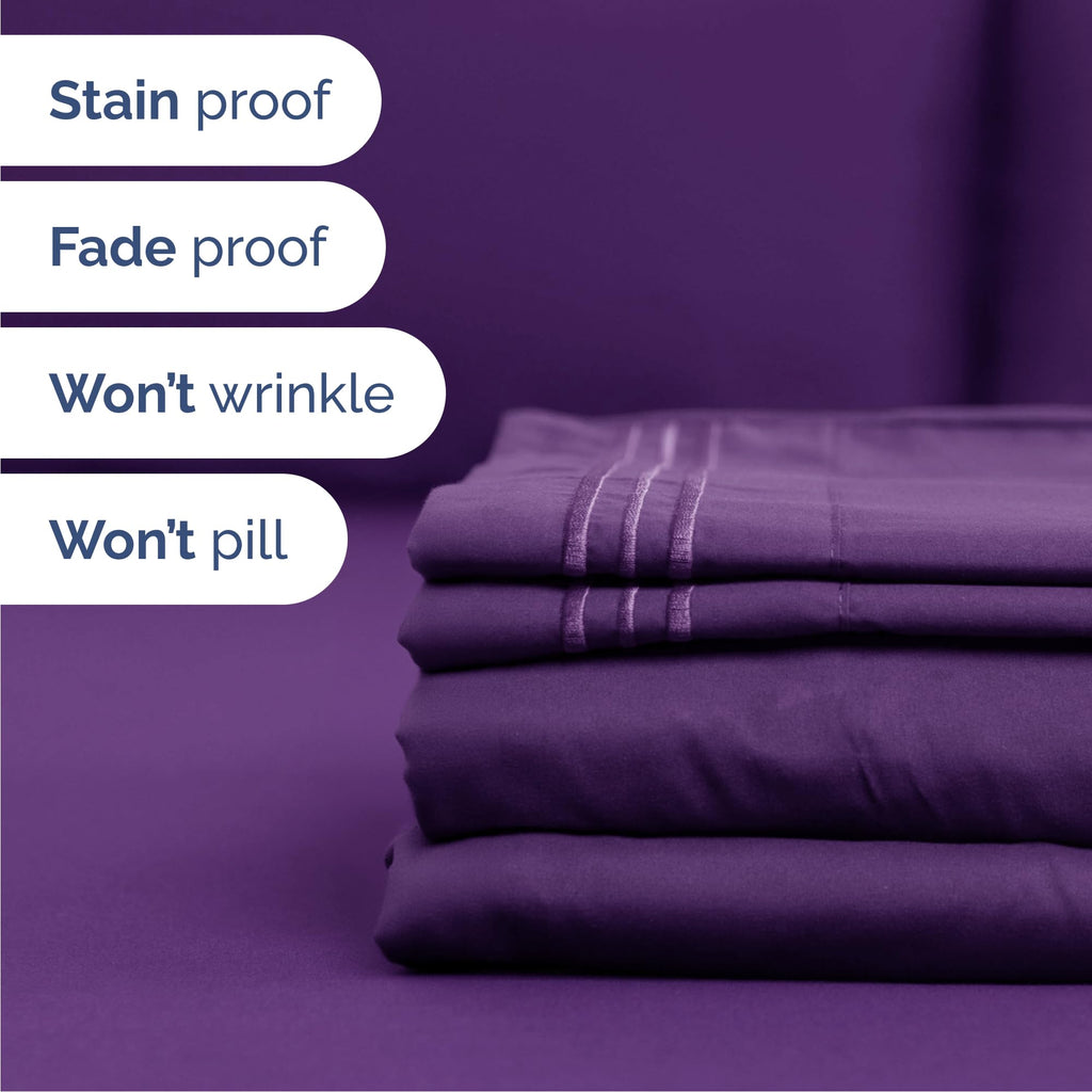 Queen Size 4 Piece Sheet Set - Comfy Breathable & Cooling Sheets - Hotel Luxury Bed Sheets For Women & Men - Deep Pockets, Easy-