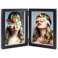 AVEAX Double 5x7 Picture Frame Black Wood Photo Frame Shadow Box Frame